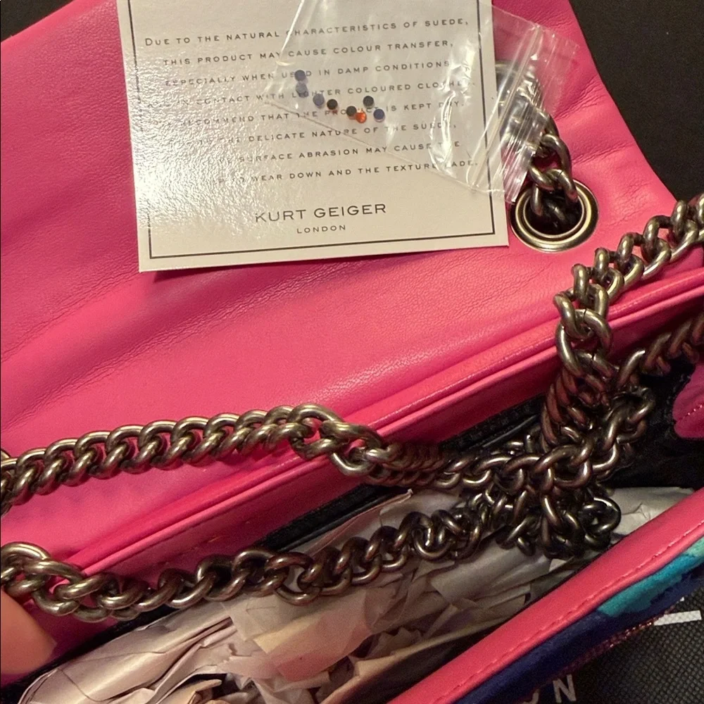 Kurt Geiger Mini Kensington Crystal & Leather Convertible Crossbody Bag 🔥NWT - Picture 4 of 7